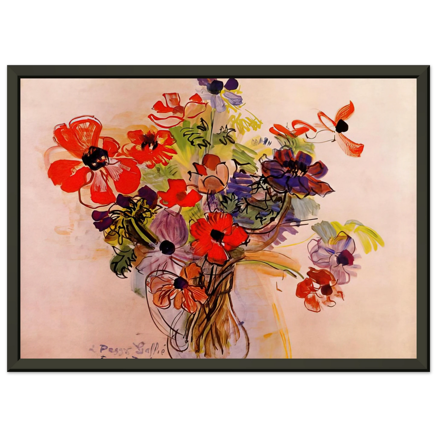 Raoul Dufy ANEMONES 1953 Framed Art Print - Aluminum Frame - 40x50 cm / 16x20 inches