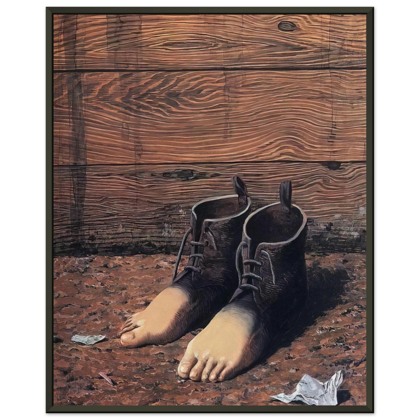 Rene Magritte THE RED MODEL 1935 Framed Art Print - Aluminum Frame - 40x50 cm / 16x20 inches