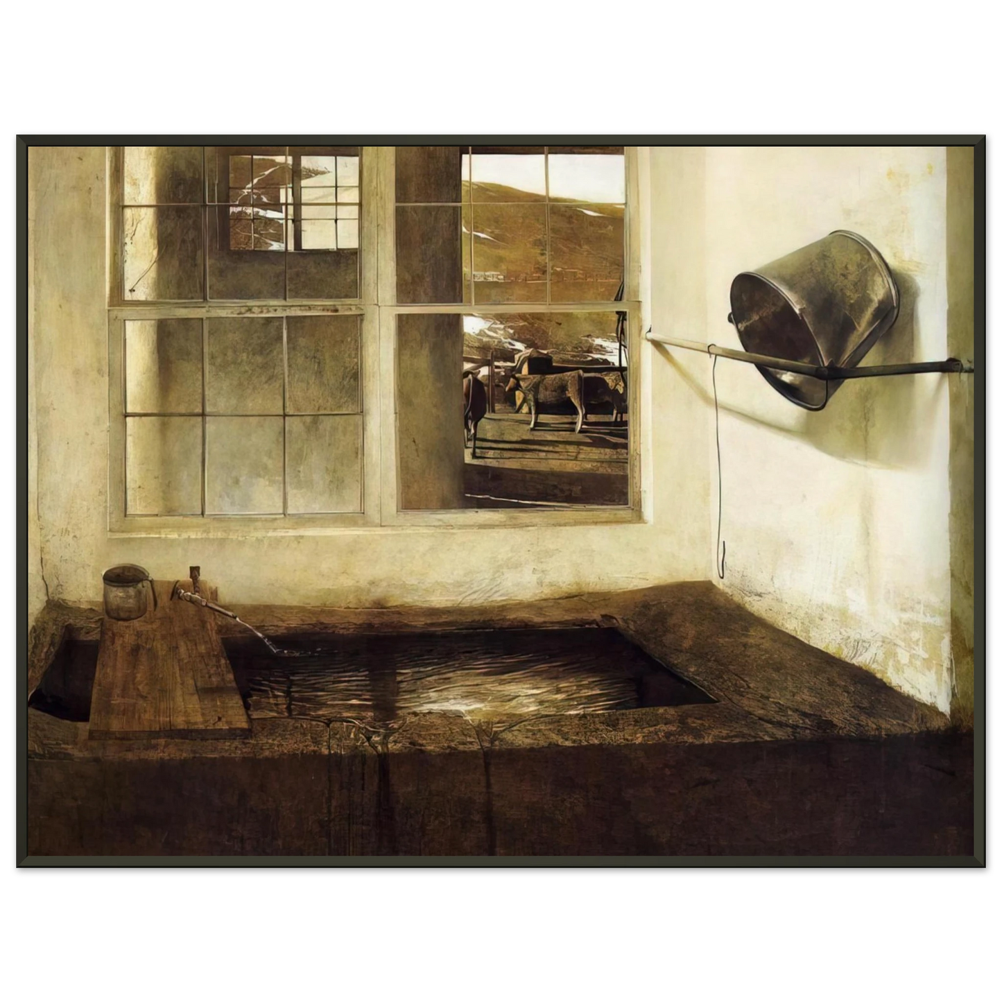 Andrew Wyeth SPRING FED Framed Art Print - Aluminum Frame - 70x100 cm / 28x40 inches