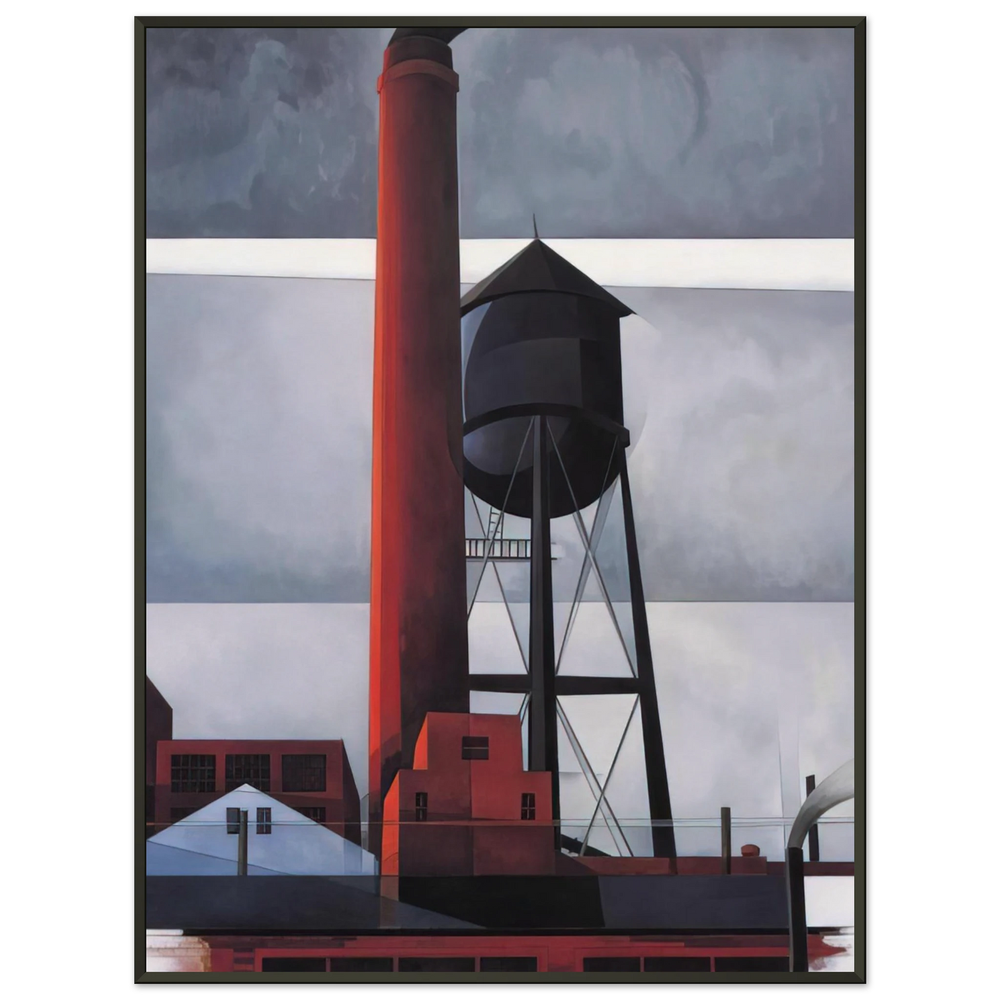Charles Demuth Chimney and Water Tower 1931 Framed Art Print - Aluminum Frame - 40x50 cm / 16x20 inches