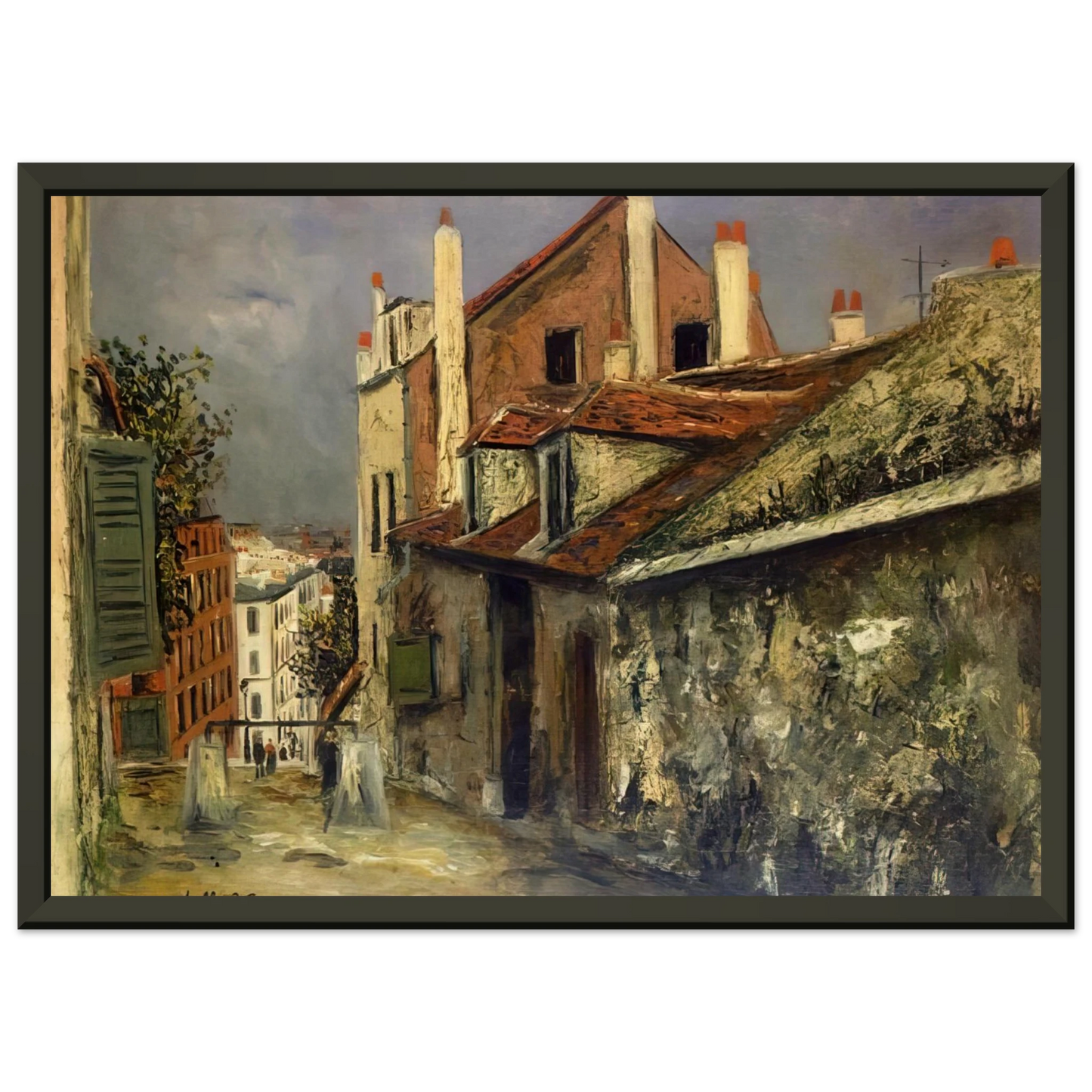 Maurice Utrillo THE HOUSE OF MIMI PINSON IN MONTMARTRE Framed Art Print - Aluminum Frame - 40x50 cm / 16x20 inches
