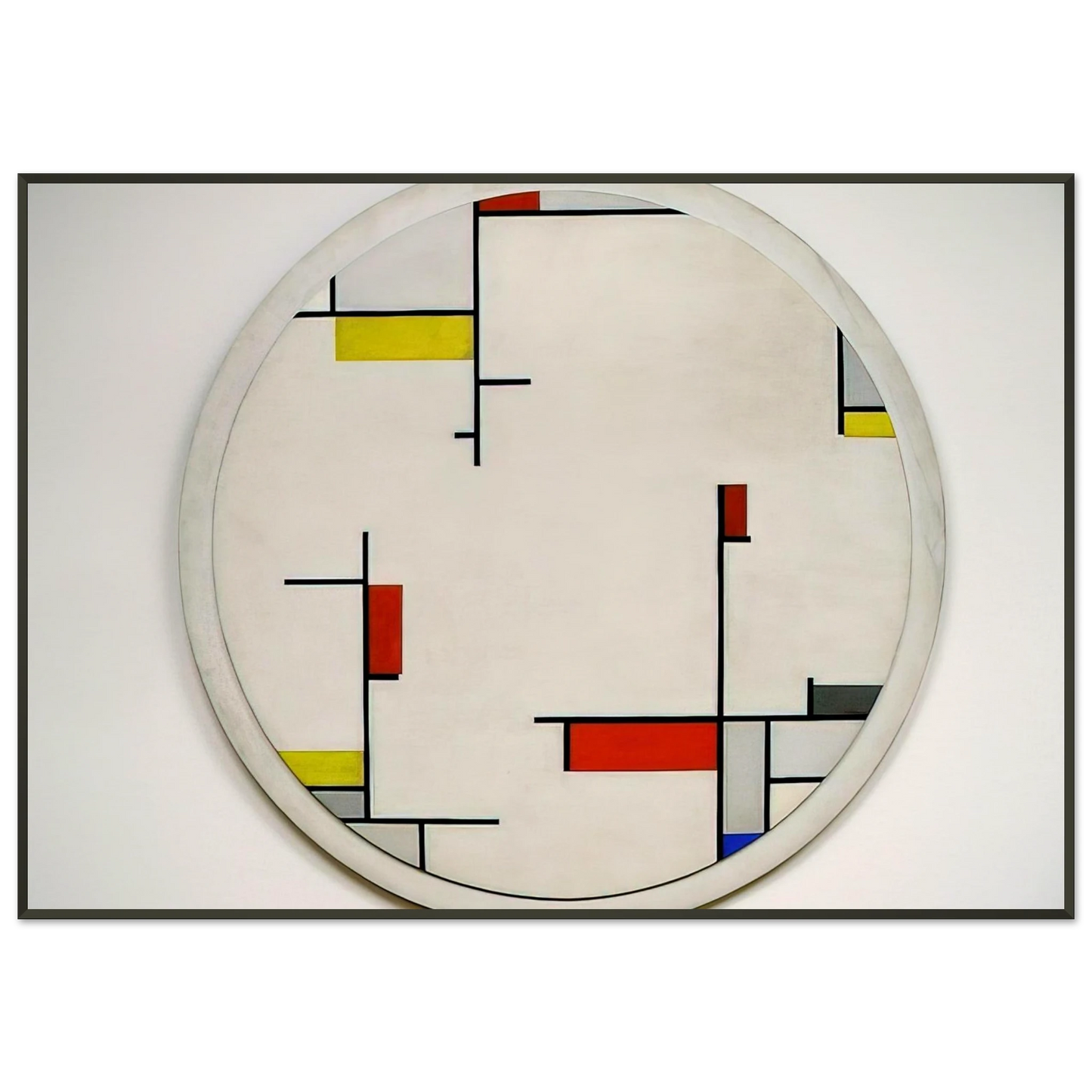Fritz Glarner Relational Painting Tondo 1 1944 Framed Art Print - Aluminum Frame - 21x29.7 cm / 8x12"
