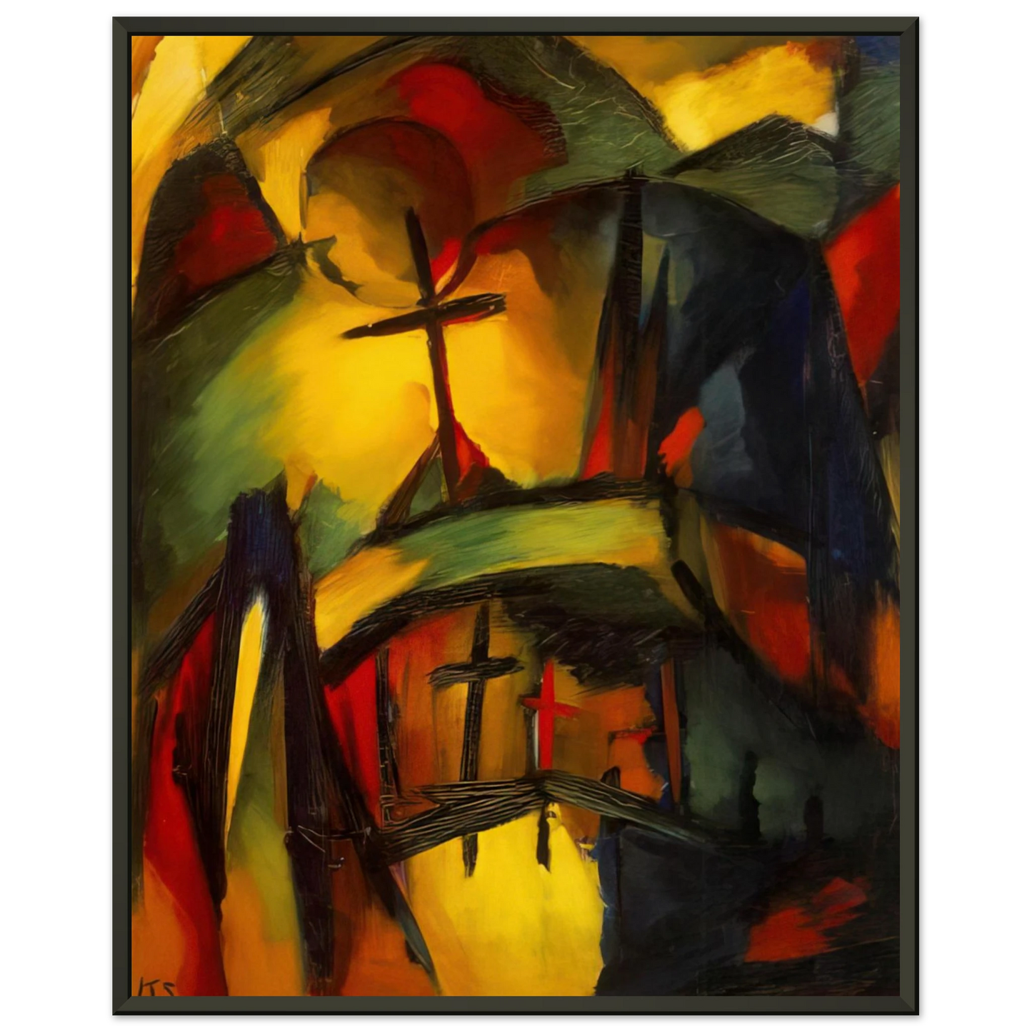 Kurt Schwitters MOUNTAIN GRAVEYARD 1919 Framed Art Print - Aluminum Frame - 60x80 cm / 24x32 inches