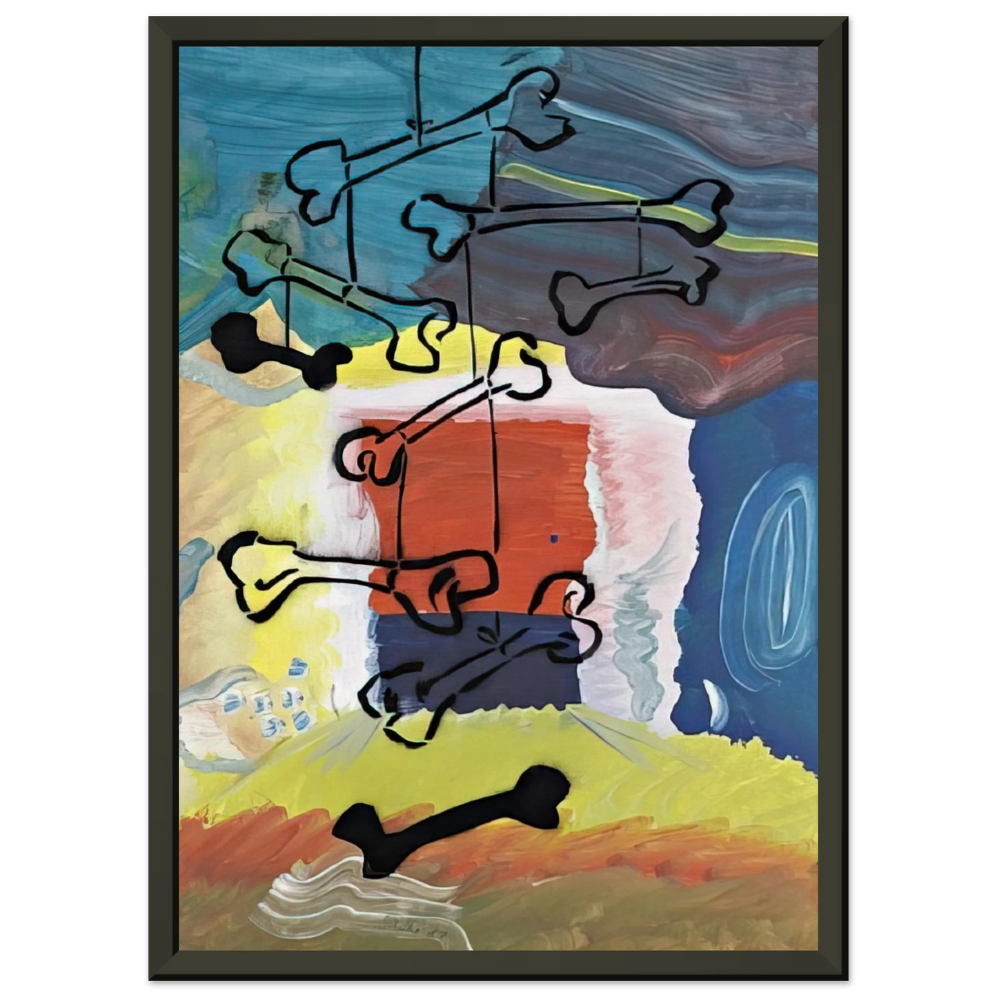 Sigmar Polke KNOCHEN MOBILE 1981 Framed Art Print - Aluminum Frame - 60x80 cm / 24x32 inches