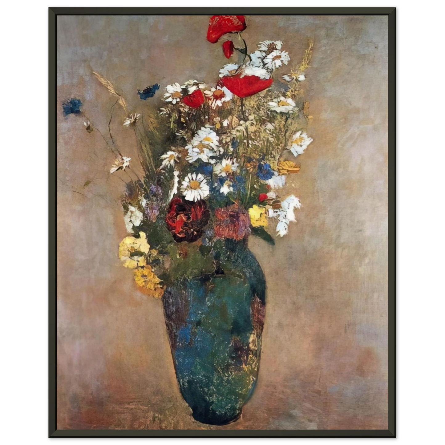 Odilon Redon VASE WITH FLOWERS Framed Art Print - Aluminum Frame - 60x80 cm / 24x32 inches