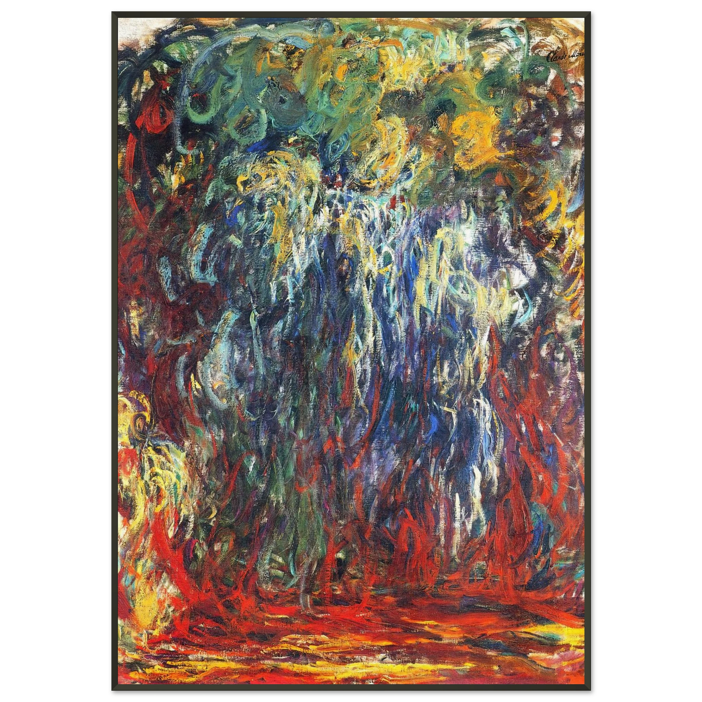 claude monet Weeping Willow Giverny Framed Art Print - Aluminum Frame - 21x29.7 cm / 8x12"
