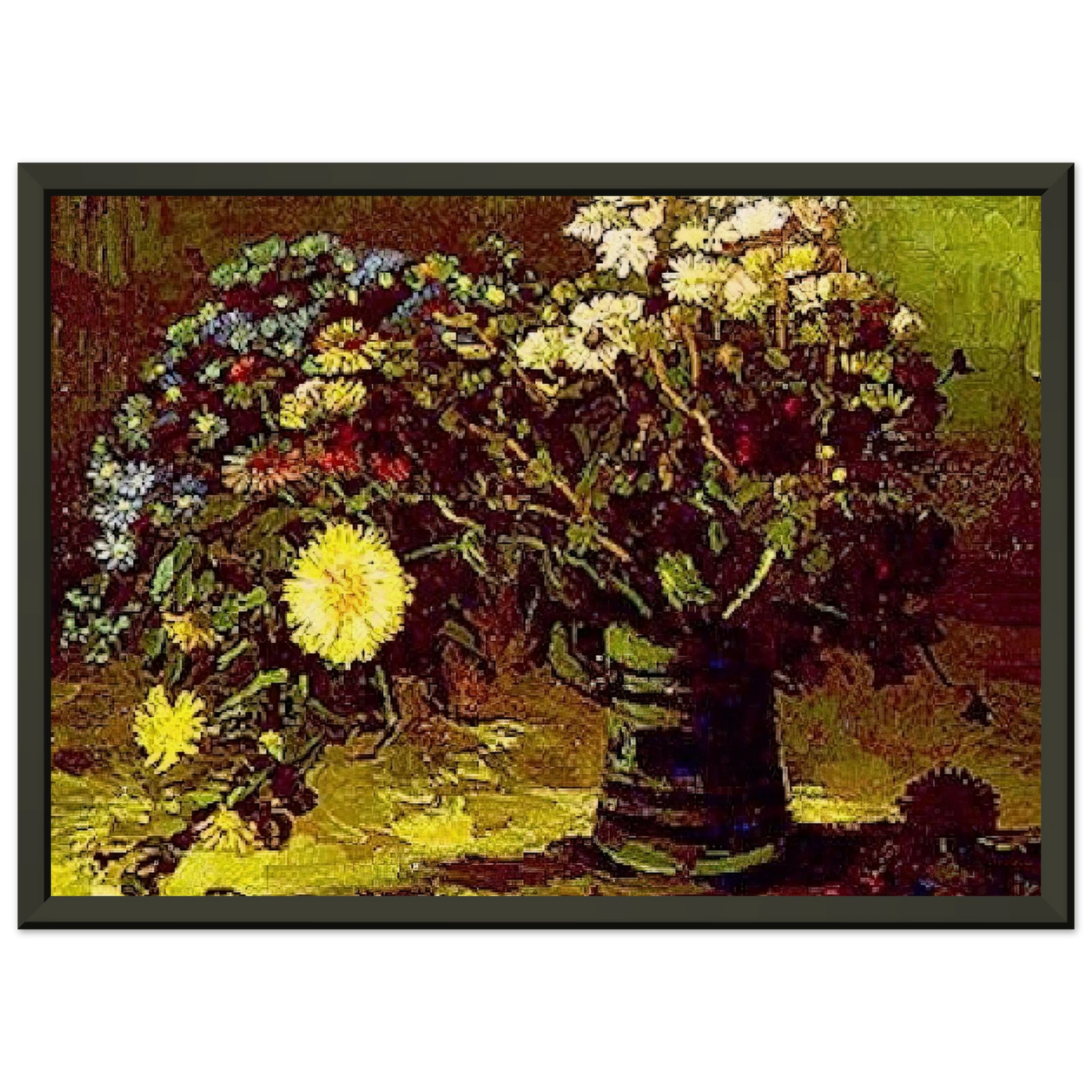 Vincent van Gogh Vase with Daisies Framed Art Print - Aluminum Frame - 70x100 cm / 28x40 inches
