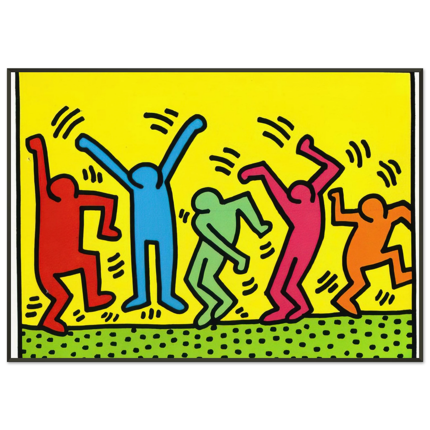 Keith Haring UNTITLED DANCE 1987 Framed Art Print - Aluminum Frame - 21x29.7 cm / 8x12"