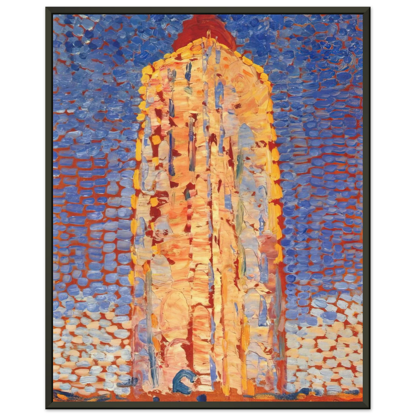 Piet Mondrian Lighthouse in Westkapelle Framed Art Print - Aluminum Frame - 40x50 cm / 16x20 inches
