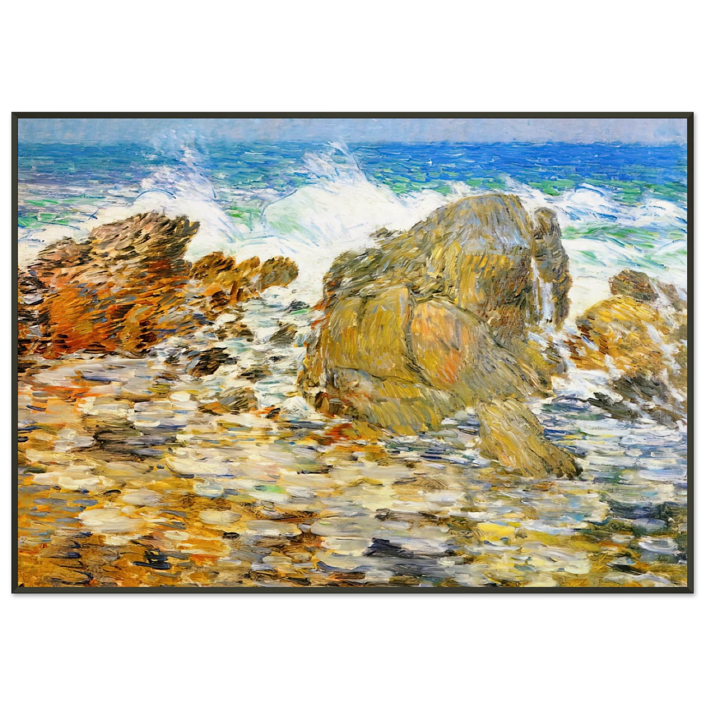 Childe Hassam Surf Appledore Framed Art Print - Aluminum Frame - 21x29.7 cm / 8x12"