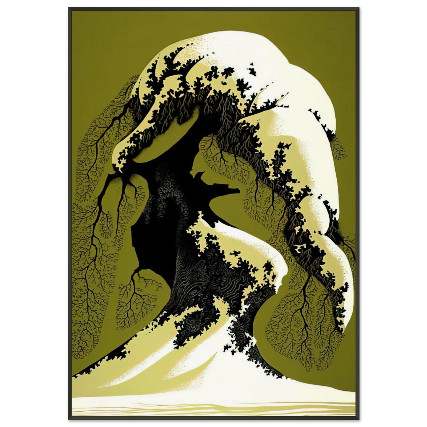 Eyvind Earle Snow Laden Framed Art Print - Aluminum Frame - 21x29.7 cm / 8x12"