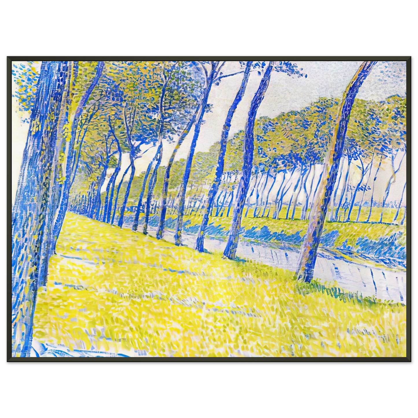 Theo van Rysselberghe CANAL IN FLANDERS 1894 Framed Art Print - Aluminum Frame - 70x100 cm / 28x40 inches