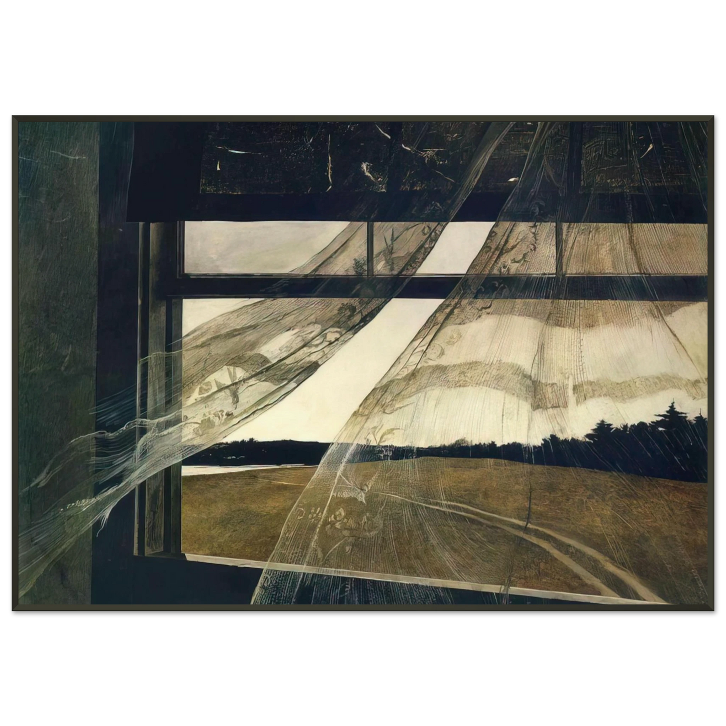 Andrew Wyeth WIND FROM THE SEA 1947 Framed Art Print - Aluminum Frame - 21x29.7 cm / 8x12"