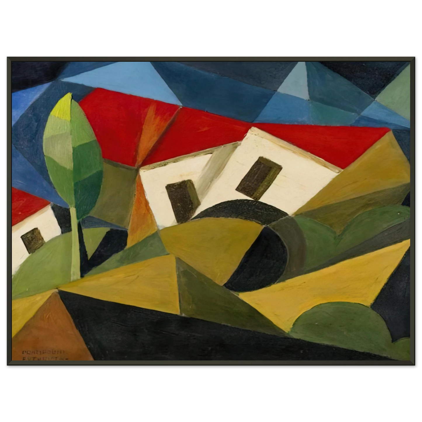 Enrico Prampolini LANDSCAPE 1918 Framed Art Print - Aluminum Frame - 70x100 cm / 28x40 inches
