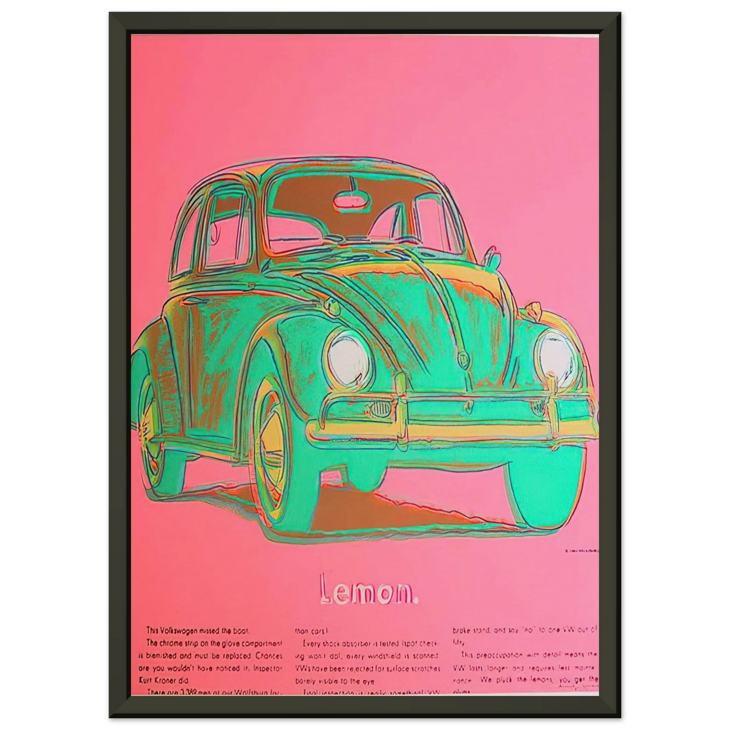 Andy Warhol Volkswagen Framed Art Print - Aluminum Frame - 60x80 cm / 24x32 inches