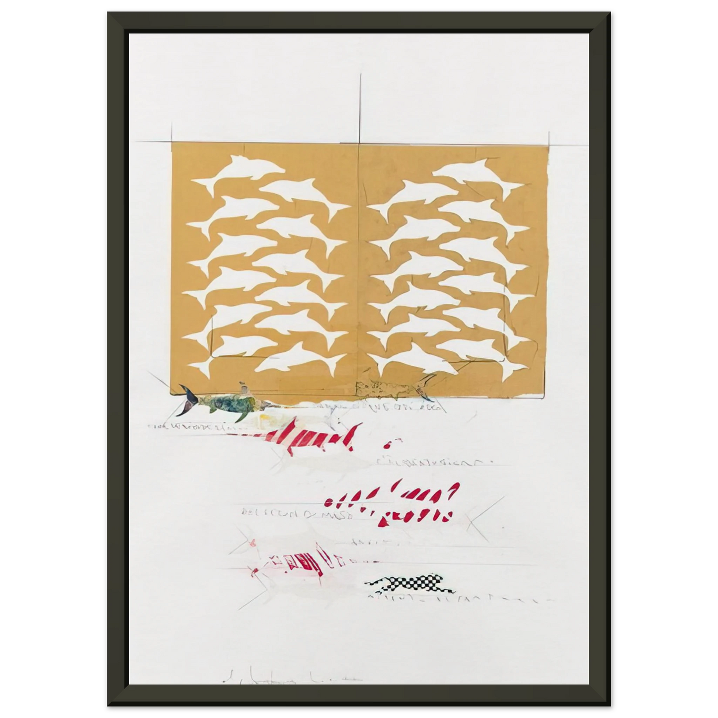 Alighiero Boetti FANNO CINQUE 1988 Framed Art Print - Aluminum Frame - 40x50 cm / 16x20 inches