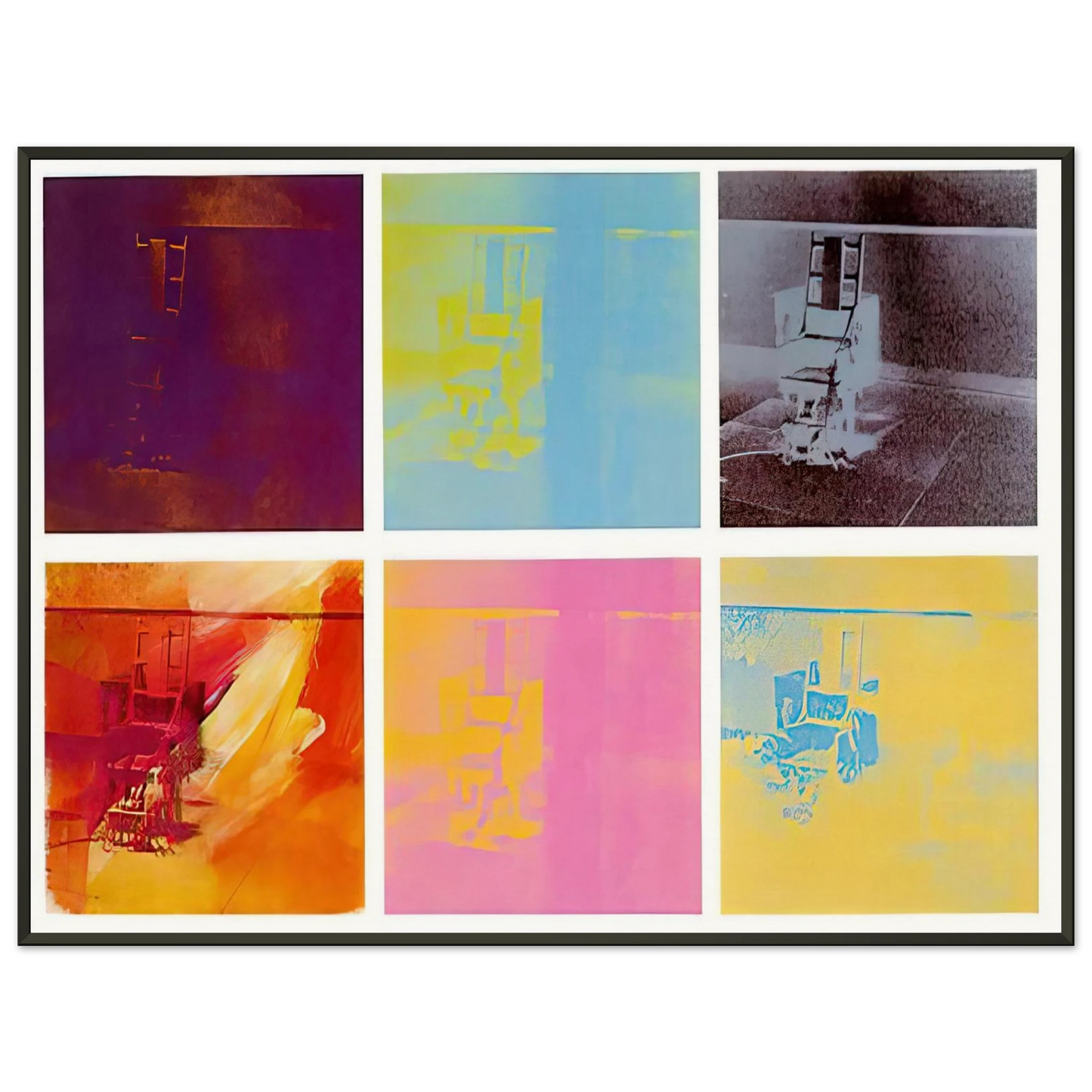 Andy Warhol Electric Chair Framed Art Print - Aluminum Frame - 70x100 cm / 28x40 inches