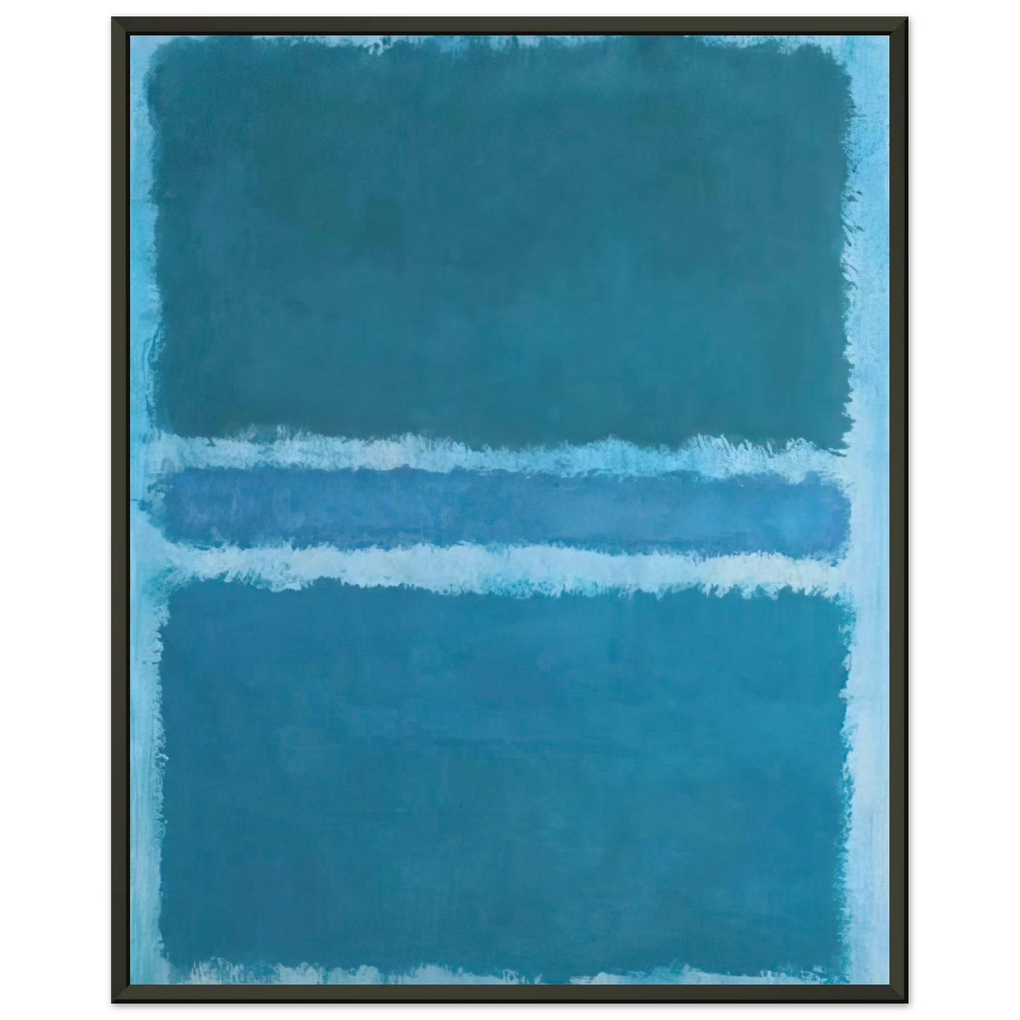 Mark Rothko Untitled Blue Divided by Blue 1966 Framed Art Print - Aluminum Frame - 60x80 cm / 24x32 inches