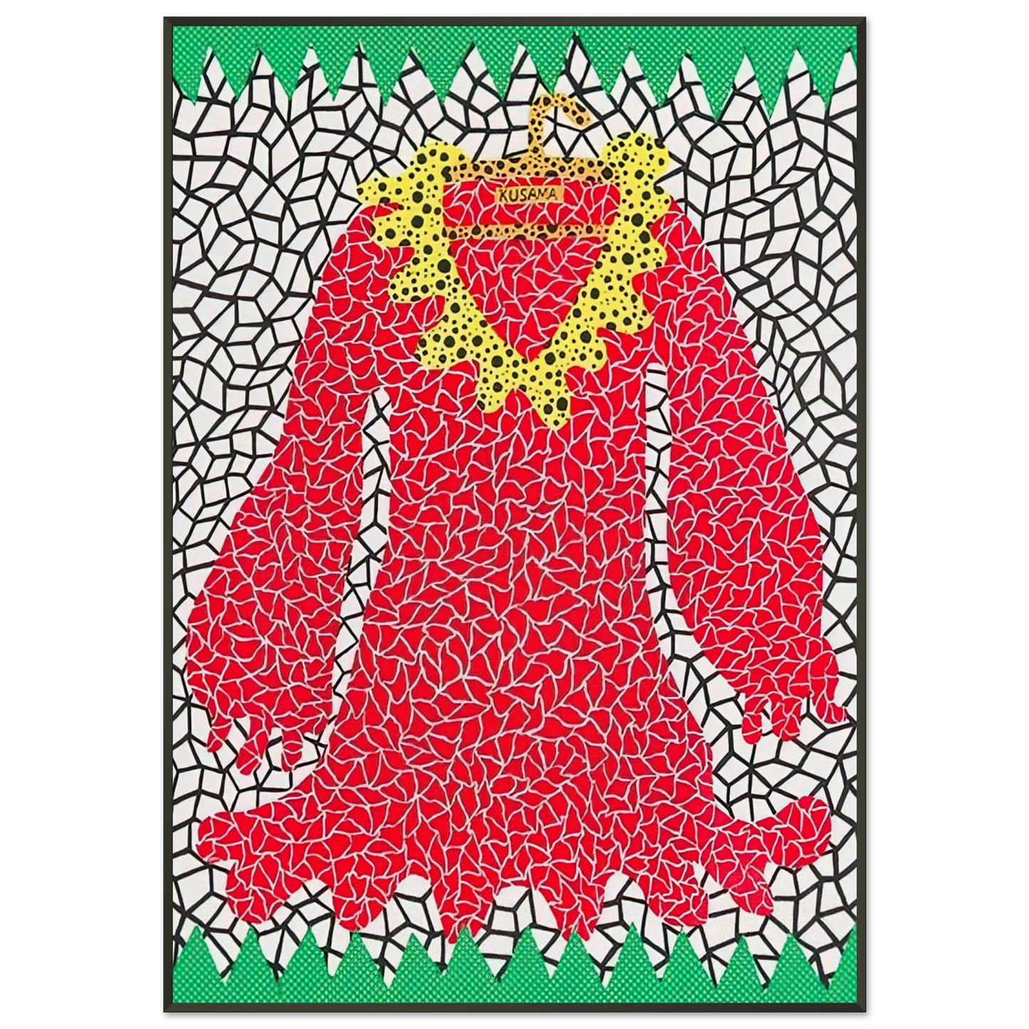 Yayoi Kusama DRESS 1982 Framed Art Print - Aluminum Frame - 21x29.7 cm / 8x12"