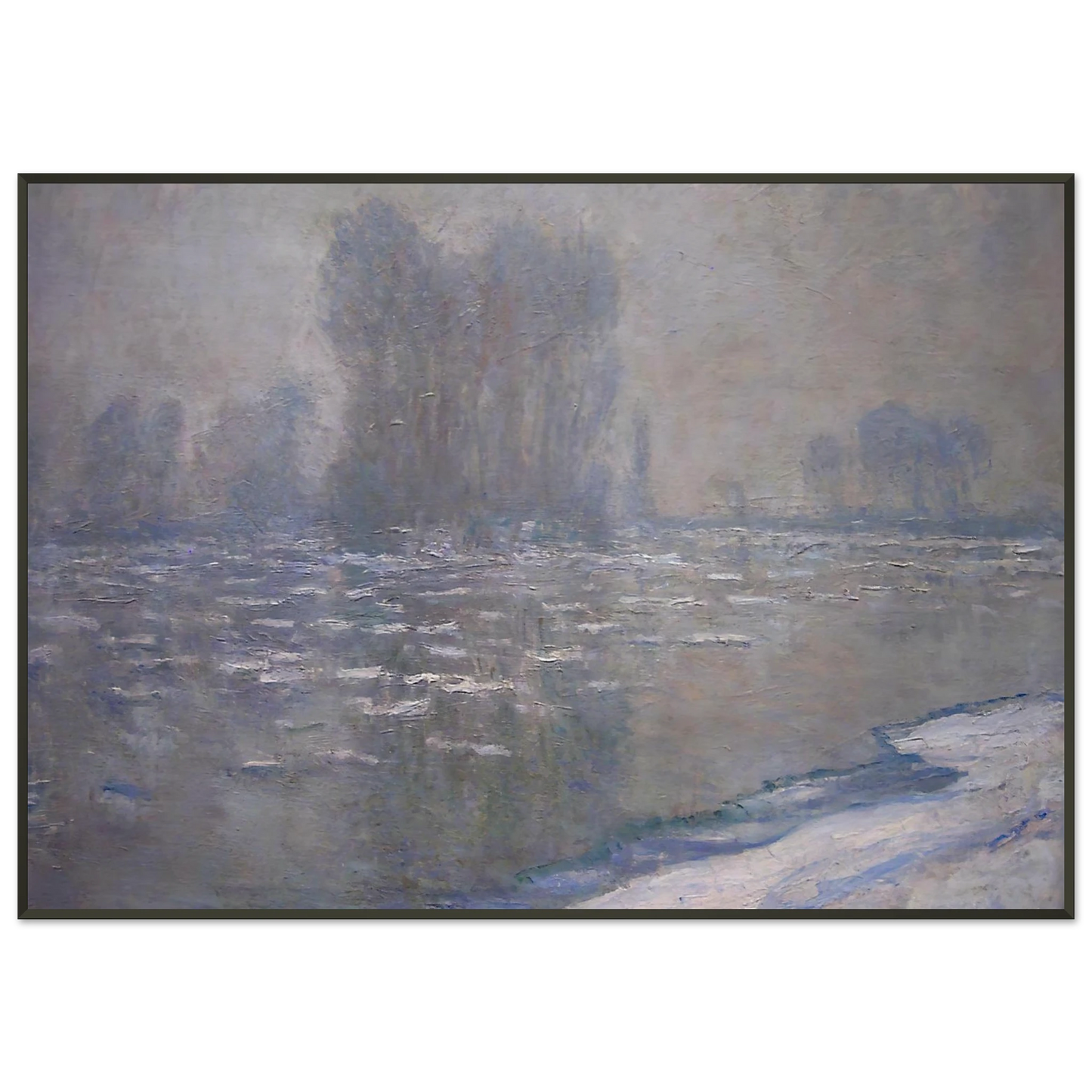 claude monet  Ice Floes Misty Morning Framed Art Print  - Aluminum Frame - 21x29.7 cm / 8x12"