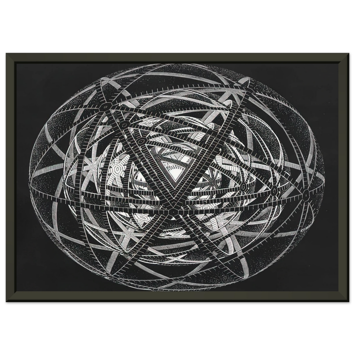 MC Escher  CONCENTRIC RINDS Framed Art Print  - Aluminum Frame - 70x100 cm / 28x40 inches