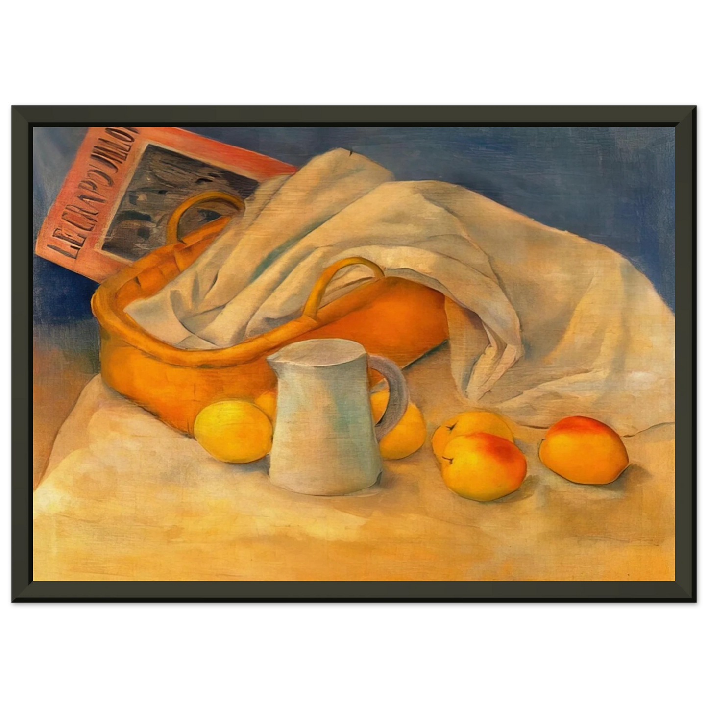 Esteban Vicente STILL LIFE WITH LE CRAPOUILLOT 1925 Framed Art Print - Aluminum Frame - 40x50 cm / 16x20 inches