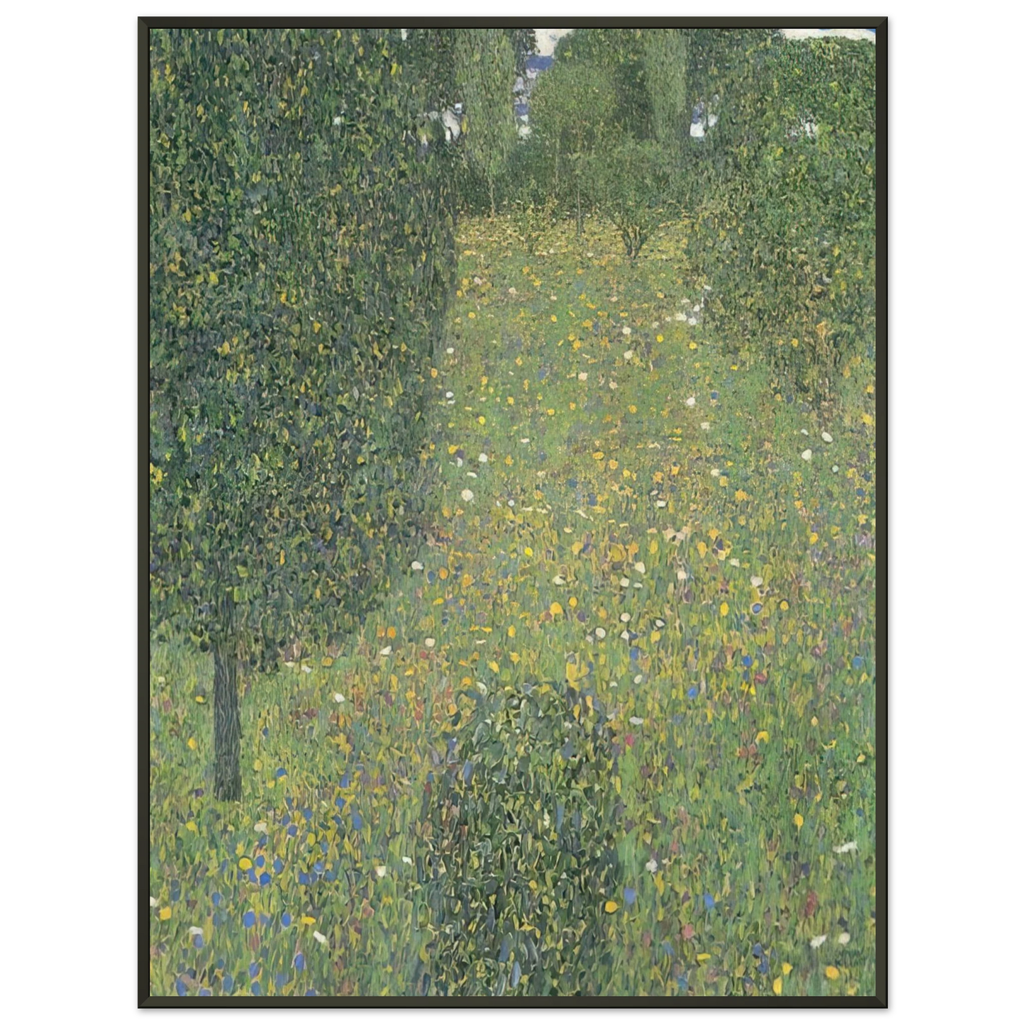 Gustav Klimt LANDSCAPE GARDEN MEADOW IN FLOWER Framed Art Print - Aluminum Frame - 60x80 cm / 24x32 inches