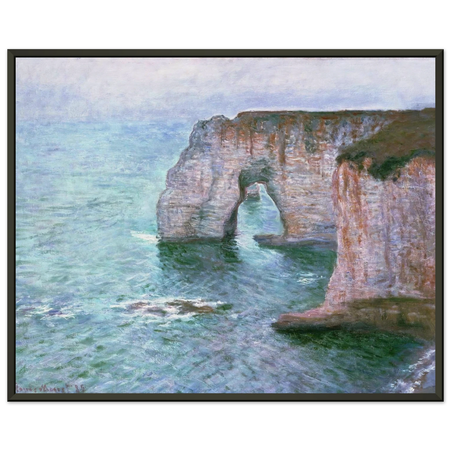 claude monet The Manneport Seen from the East Framed Art Print - Aluminum Frame - 60x80 cm / 24x32 inches