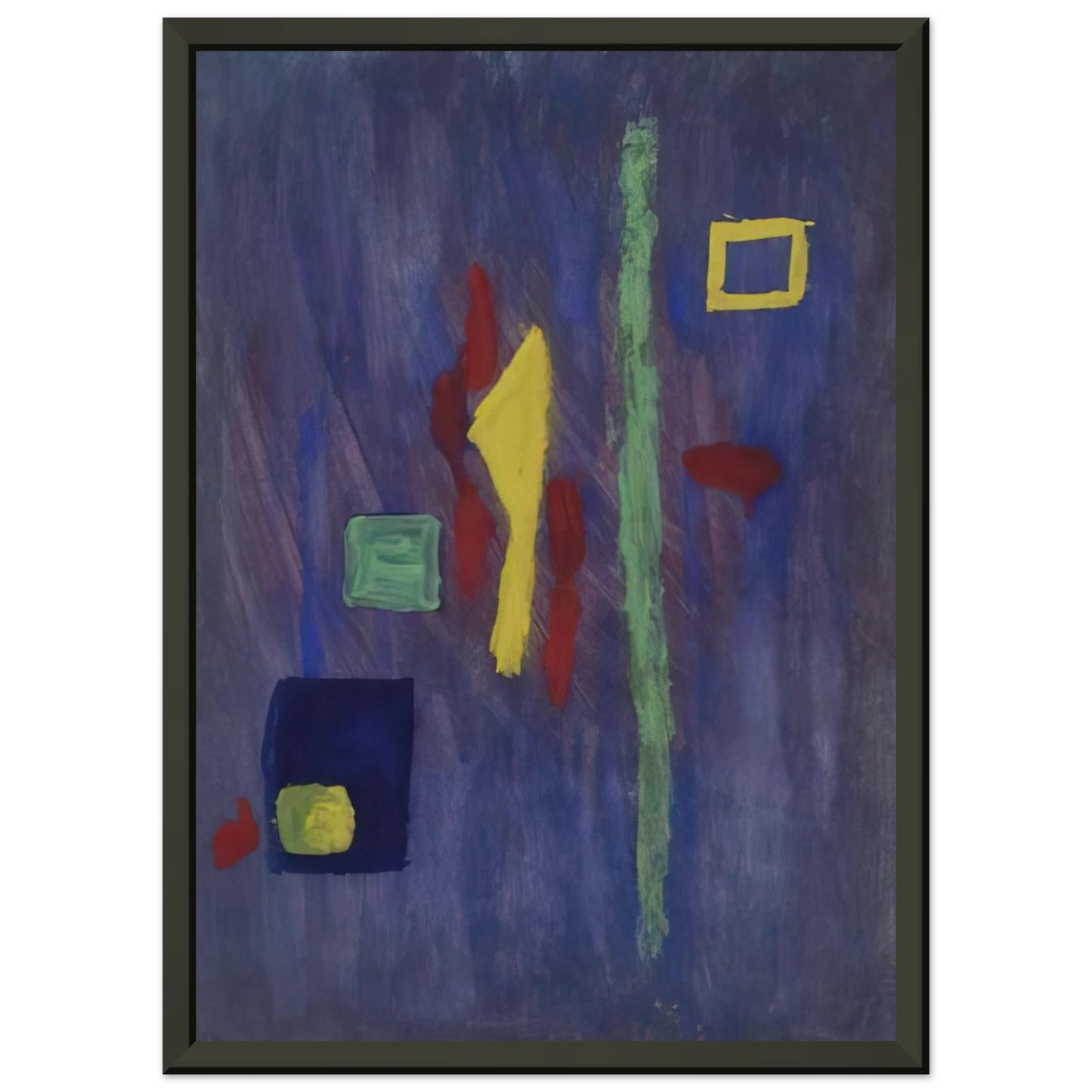Barnett Newman Untitled Red Yellow and Green Forms on a Purple Ground Framed Art Print - Aluminum Frame - 40x50 cm / 16x20 inches