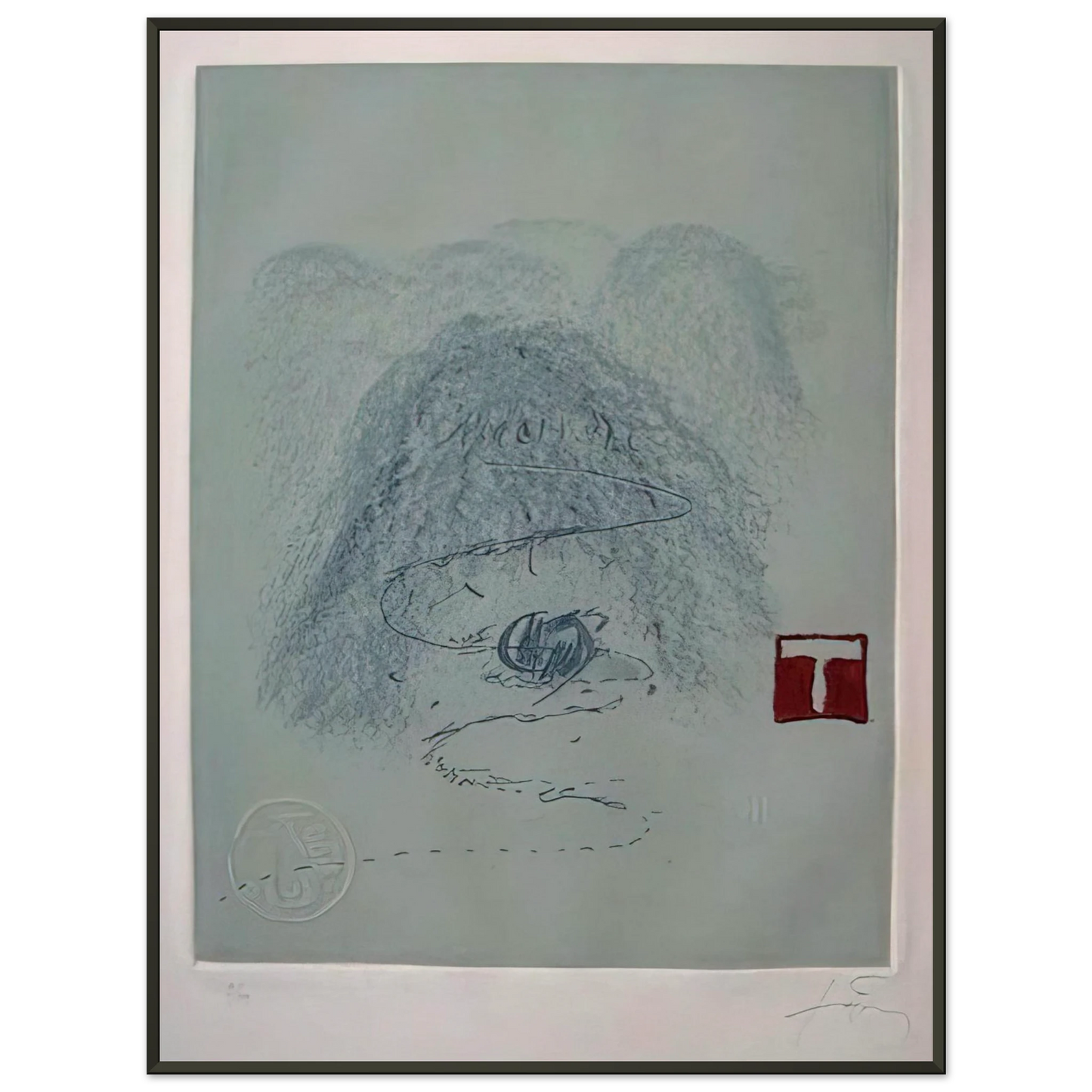 Antoni Tapies APARICIONS 3 1982 Framed Art Print - Aluminum Frame - 60x80 cm / 24x32 inches