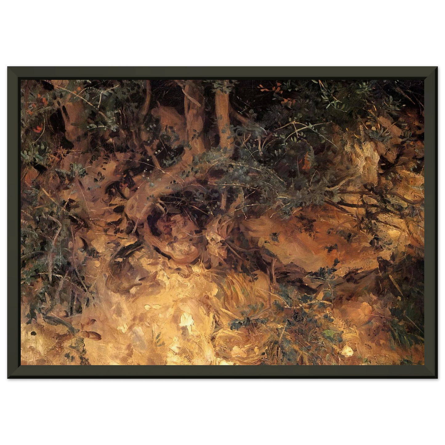 John Singer Sargent Valdemosa Majorca Thistles and Herbage on a Hillside Framed Art Print - Aluminum Frame - 60x80 cm / 24x32 inches
