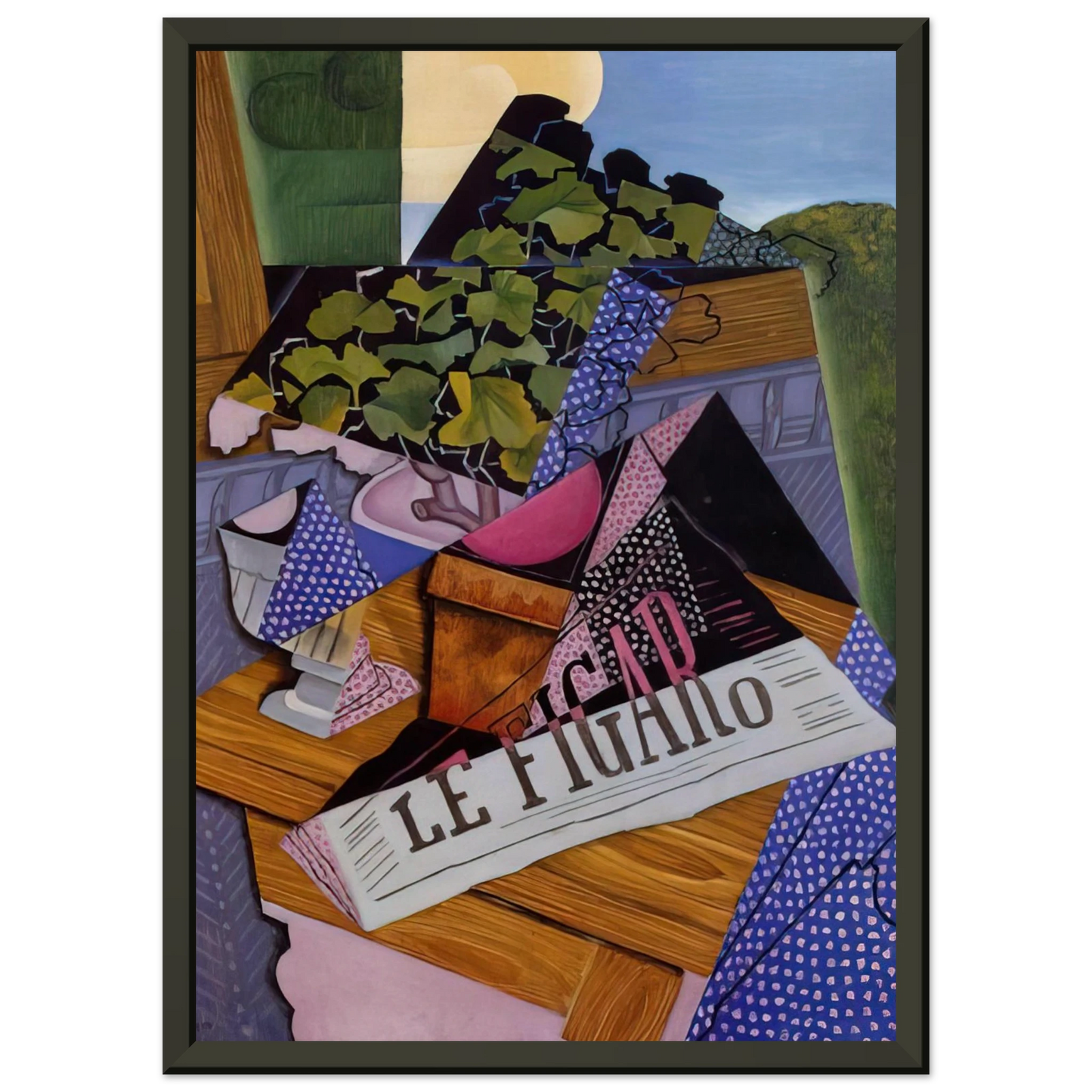 Juan Gris A POT OF GERANIUMS 1915 Framed Art Print - Aluminum Frame - 40x50 cm / 16x20 inches
