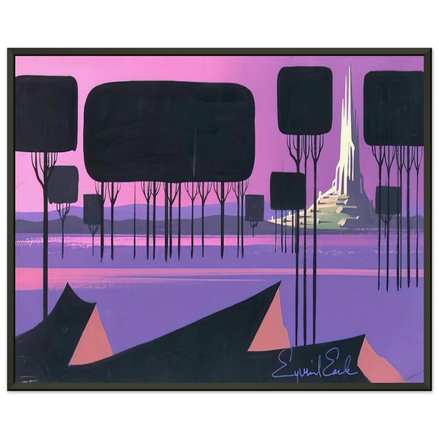 Eyvind Earle  Sleeping Beauty Framed Art Print  - Aluminum Frame - 40x50 cm / 16x20 inches