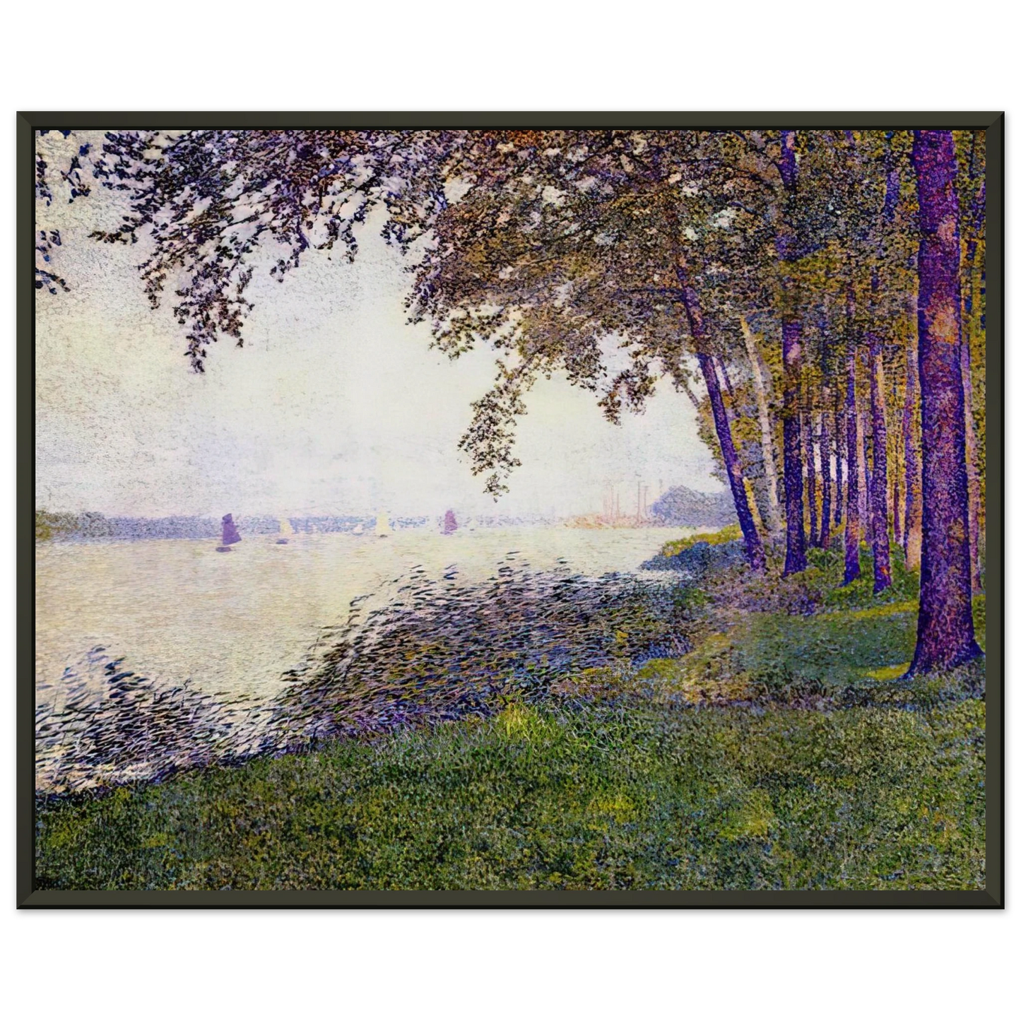 Theo van Rysselberghe THE SCHELDE UPSTREAM FROM ANTWERP AFTER FOG 1892 Framed Art Print - Aluminum Frame - 40x50 cm / 16x20 inches