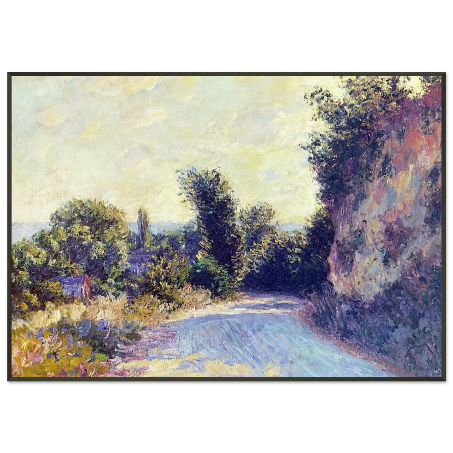 claude monet  Road near Giverny 02 Framed Art Print  - Aluminum Frame - 21x29.7 cm / 8x12"