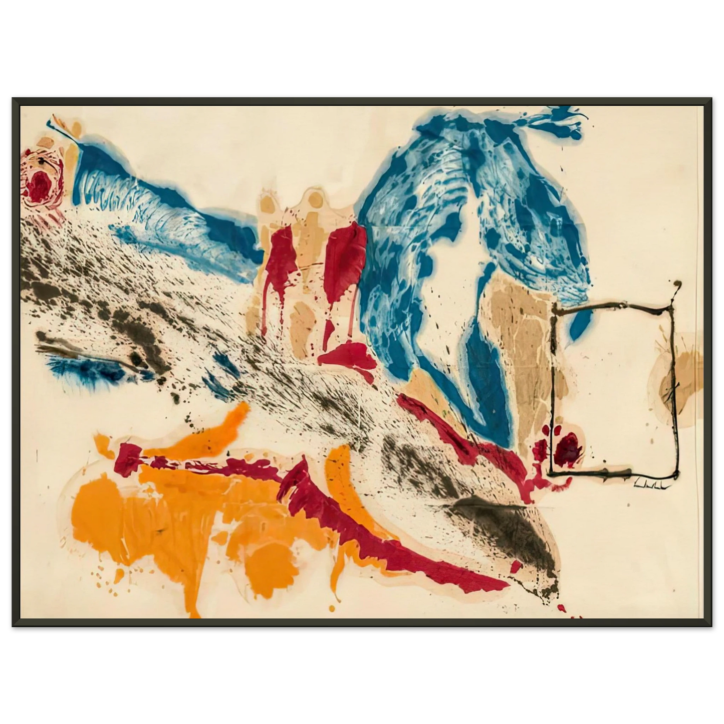 Helen Frankenthaler  Alassio 1960 Framed Art Print  - Aluminum Frame - 70x100 cm / 28x40 inches