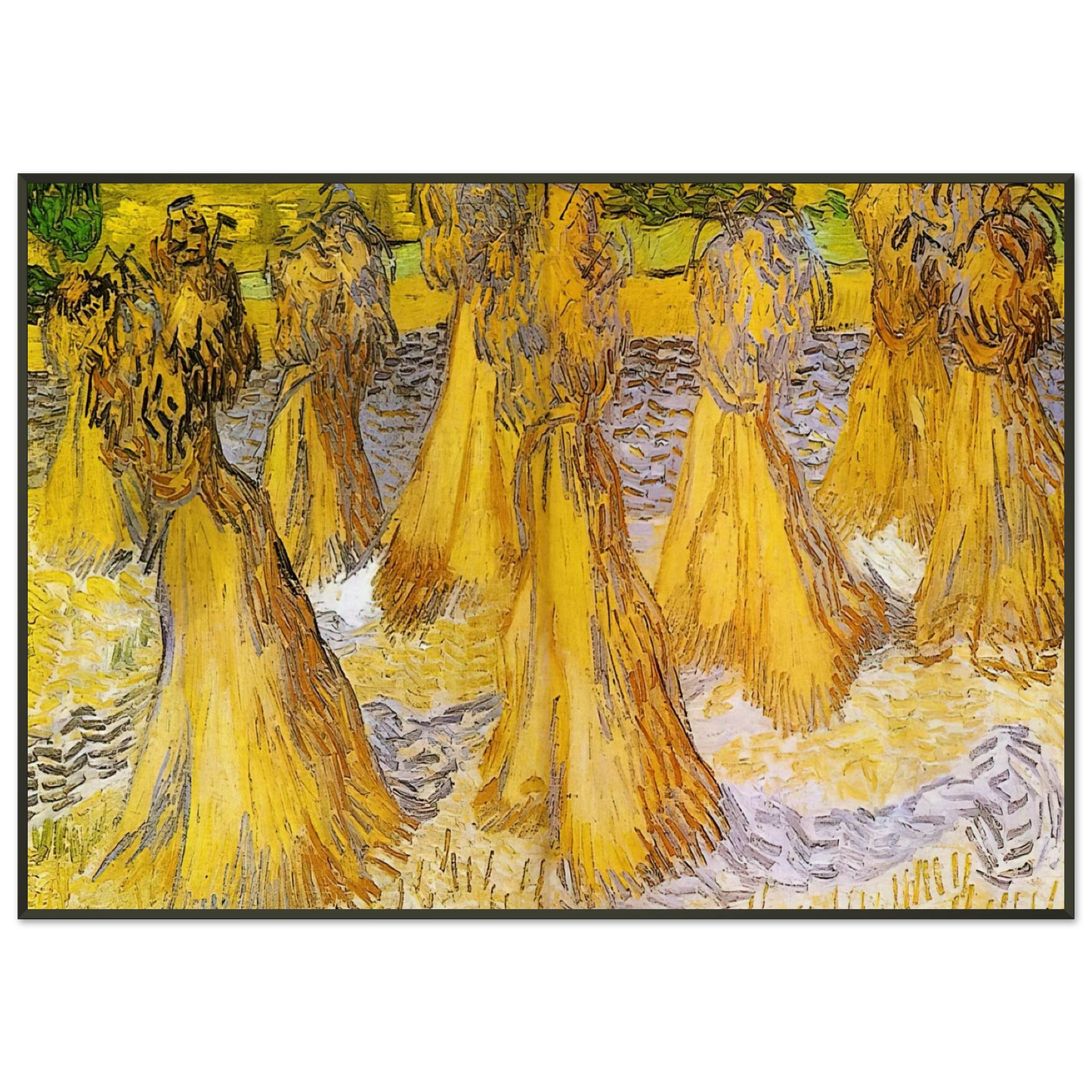Vincent van Gogh  Sheaves of Wheat Framed Art Print  - Aluminum Frame - 21x29.7 cm / 8x12"
