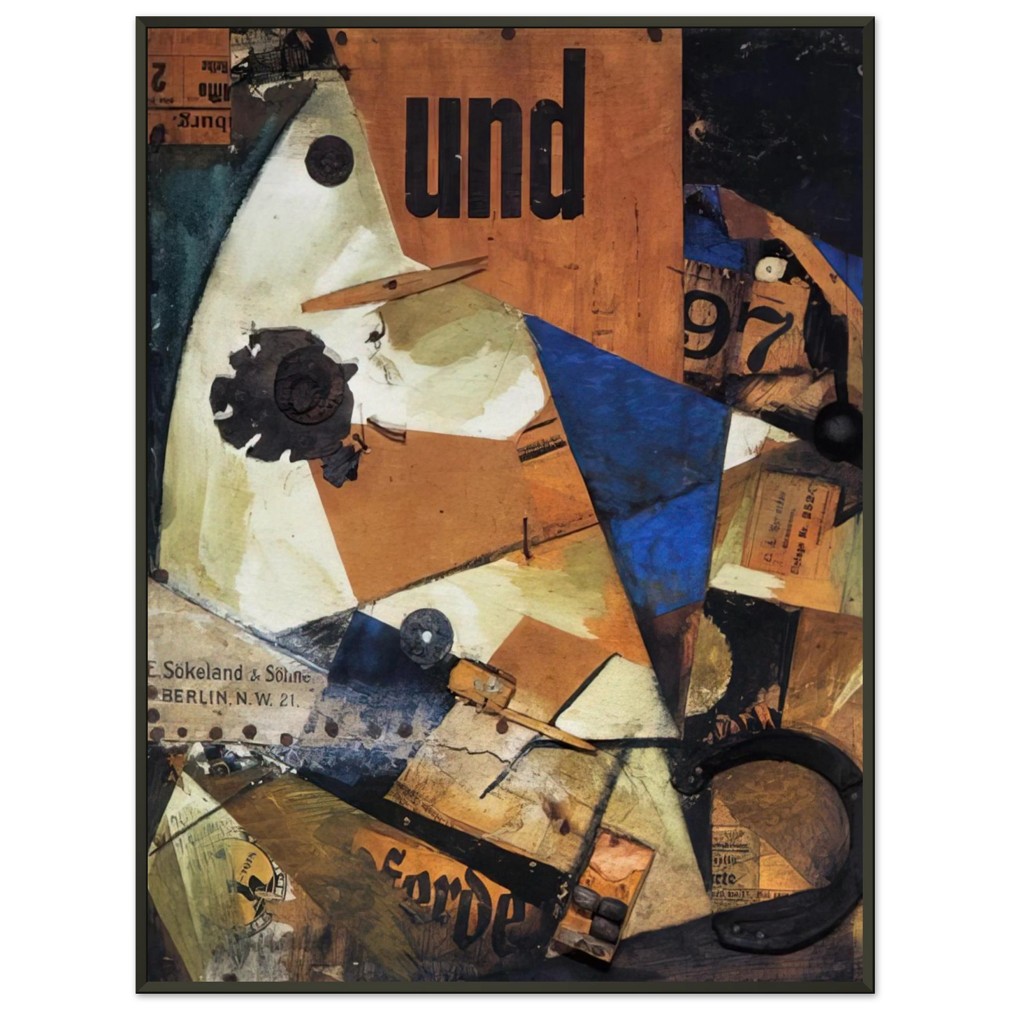 Kurt Schwitters THE AND PICTURE 1919 Framed Art Print - Aluminum Frame - 40x50 cm / 16x20 inches