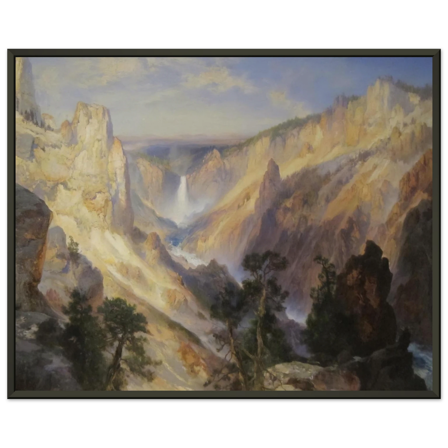 Thomas Moran Grand Canyon of the Yellowstone Wyoming Framed Art Print - Aluminum Frame - 40x50 cm / 16x20 inches
