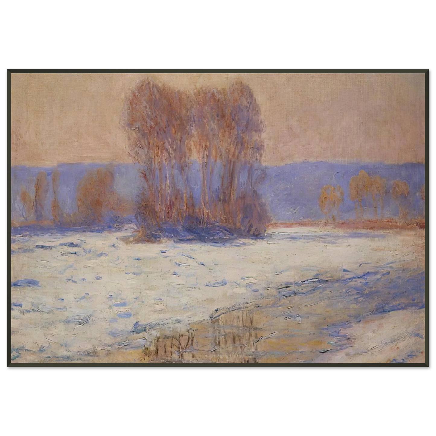 claude monet The Seine at Bennecourt Winter Framed Art Print - Aluminum Frame - 21x29.7 cm / 8x12"