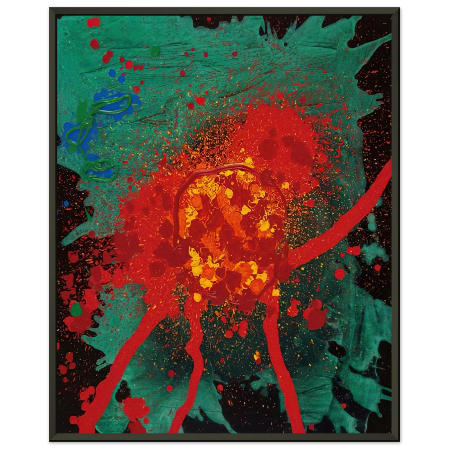 John Hoyland Blood Feud 28807 2007 Framed Art Print - Aluminum Frame - 40x50 cm / 16x20 inches