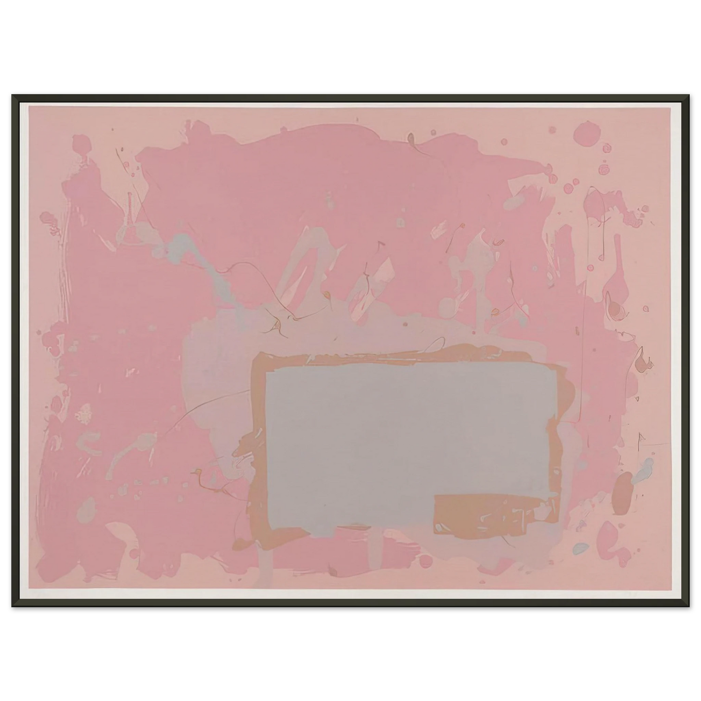 John Hoyland Grey Blue on Pink 1971 Framed Art Print - Aluminum Frame - 70x100 cm / 28x40 inches