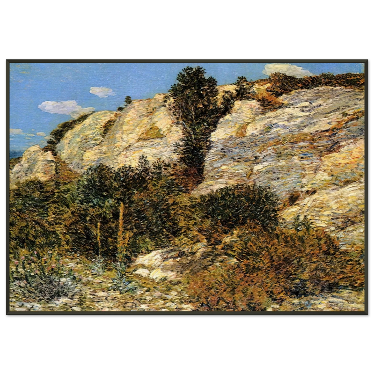 Childe Hassam Lymans Ledge Appledore Framed Art Print - Aluminum Frame - 21x29.7 cm / 8x12"