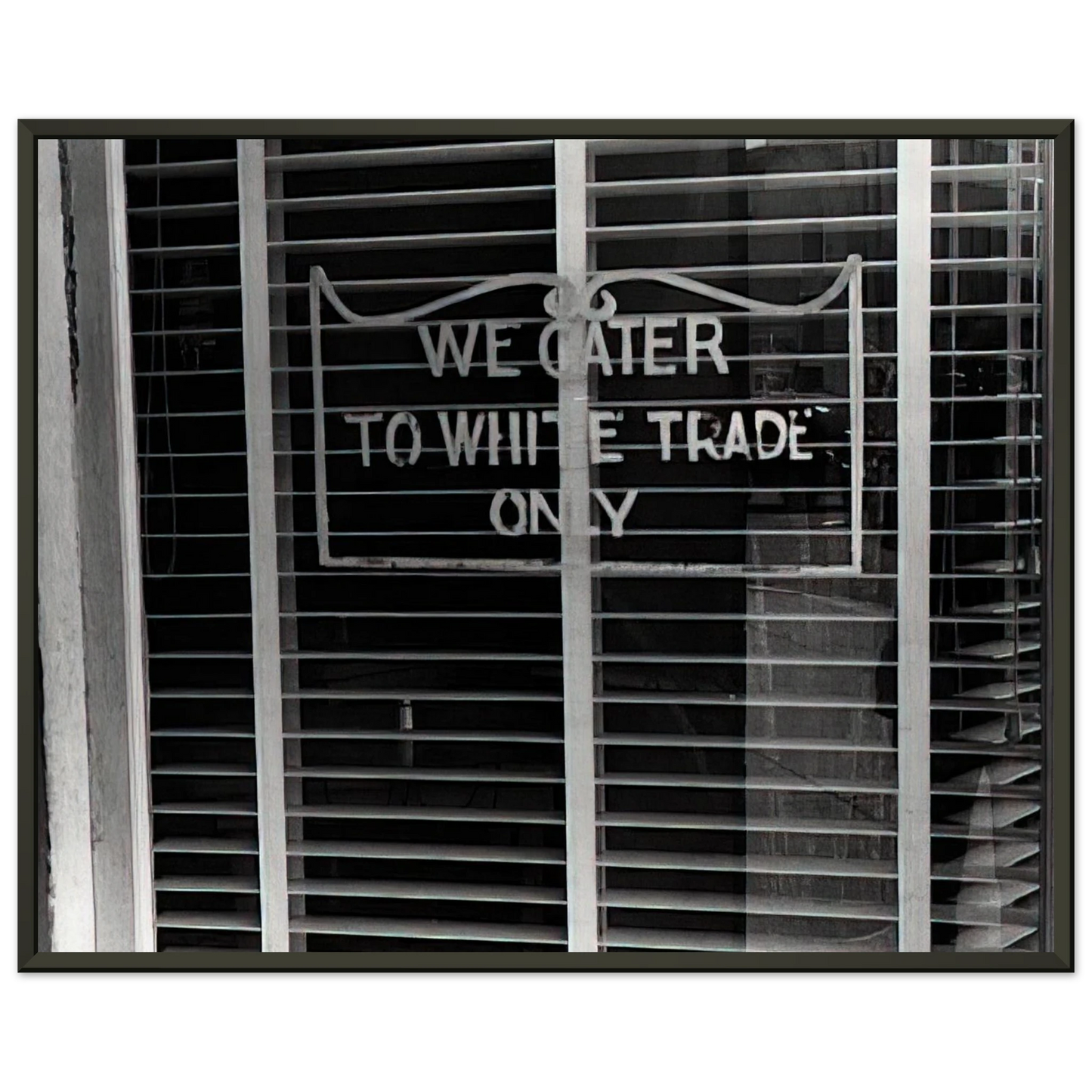 Ben Shahn SIGN ON A RESTAURANT WE CATER TO WHITE TRADE ONLY 1938 Framed Art Print - Aluminum Frame - 70x100 cm / 28x40 inches