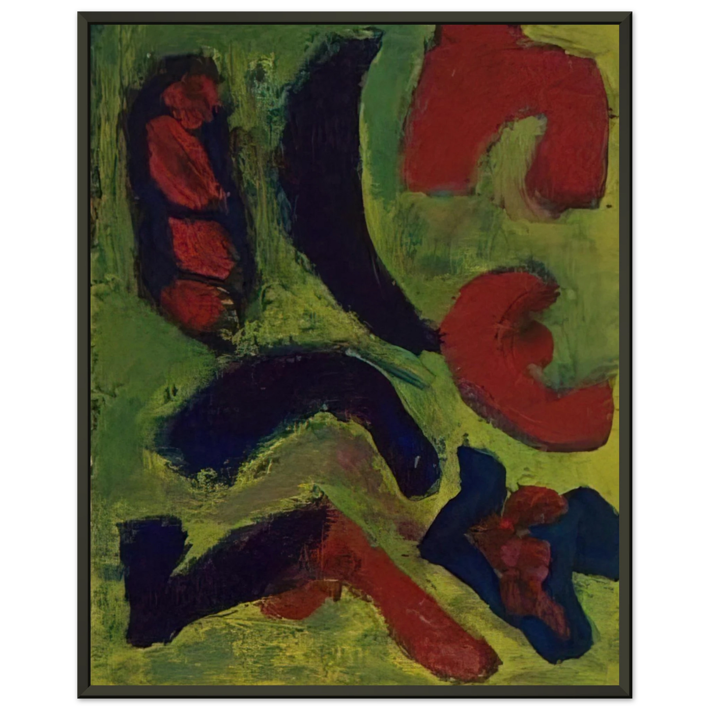 Barnett Newman Abstract Composition in Green and Red Framed Art Print - Aluminum Frame - 70x100 cm / 28x40 inches