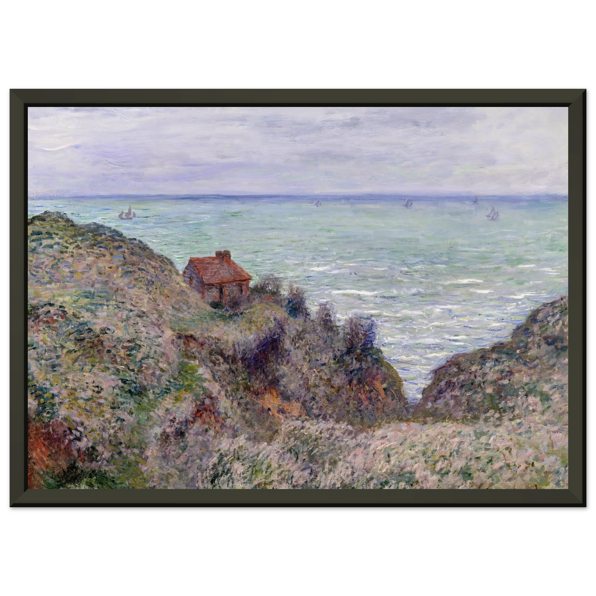 claude monet  Customs House Framed Art Print  - Aluminum Frame - 70x100 cm / 28x40 inches