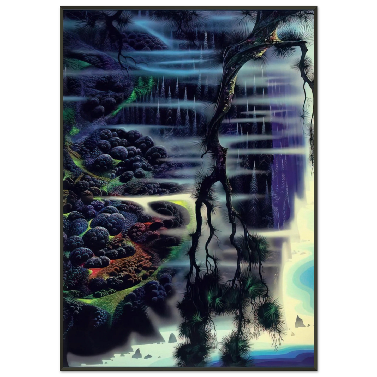 Eyvind Earle  Seaside Splendor Framed Art Print  - Aluminum Frame - 21x29.7 cm / 8x12"
