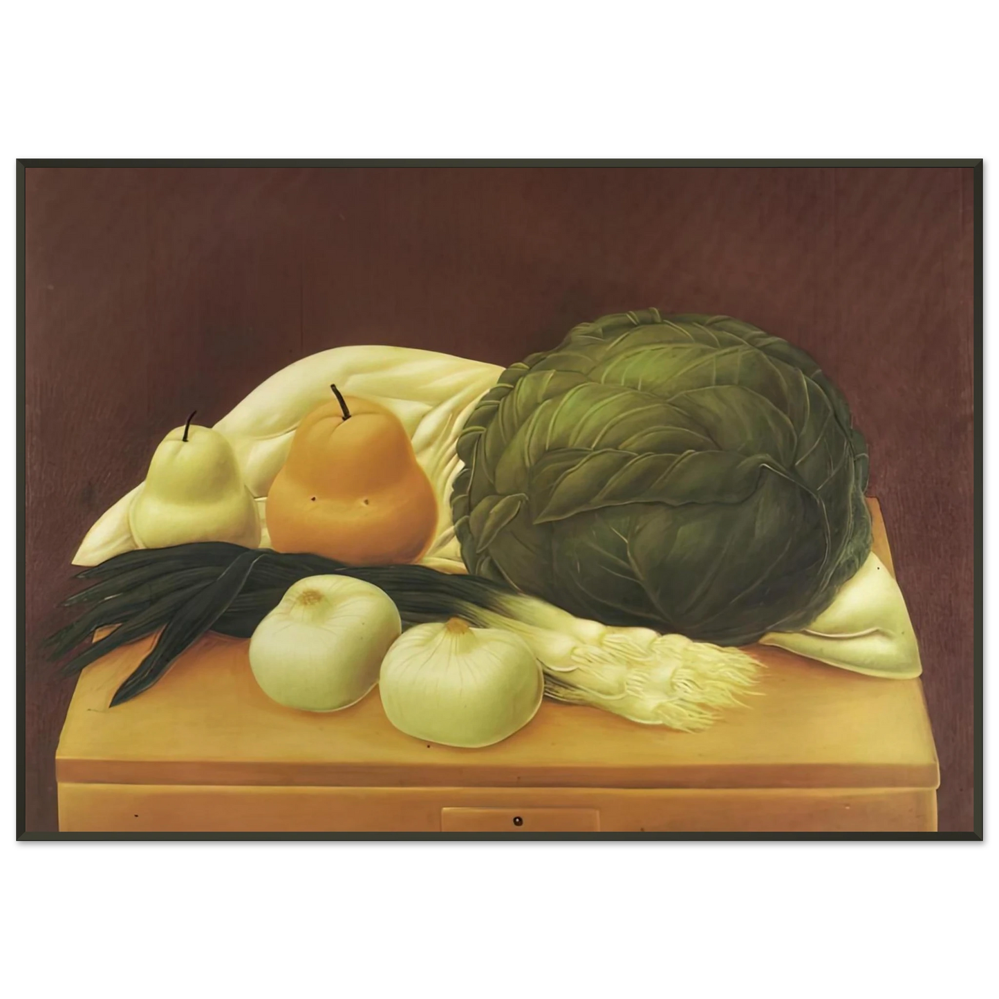 Fernando Botero KITCHEN TABLE Framed Art Print - Aluminum Frame - 21x29.7 cm / 8x12"