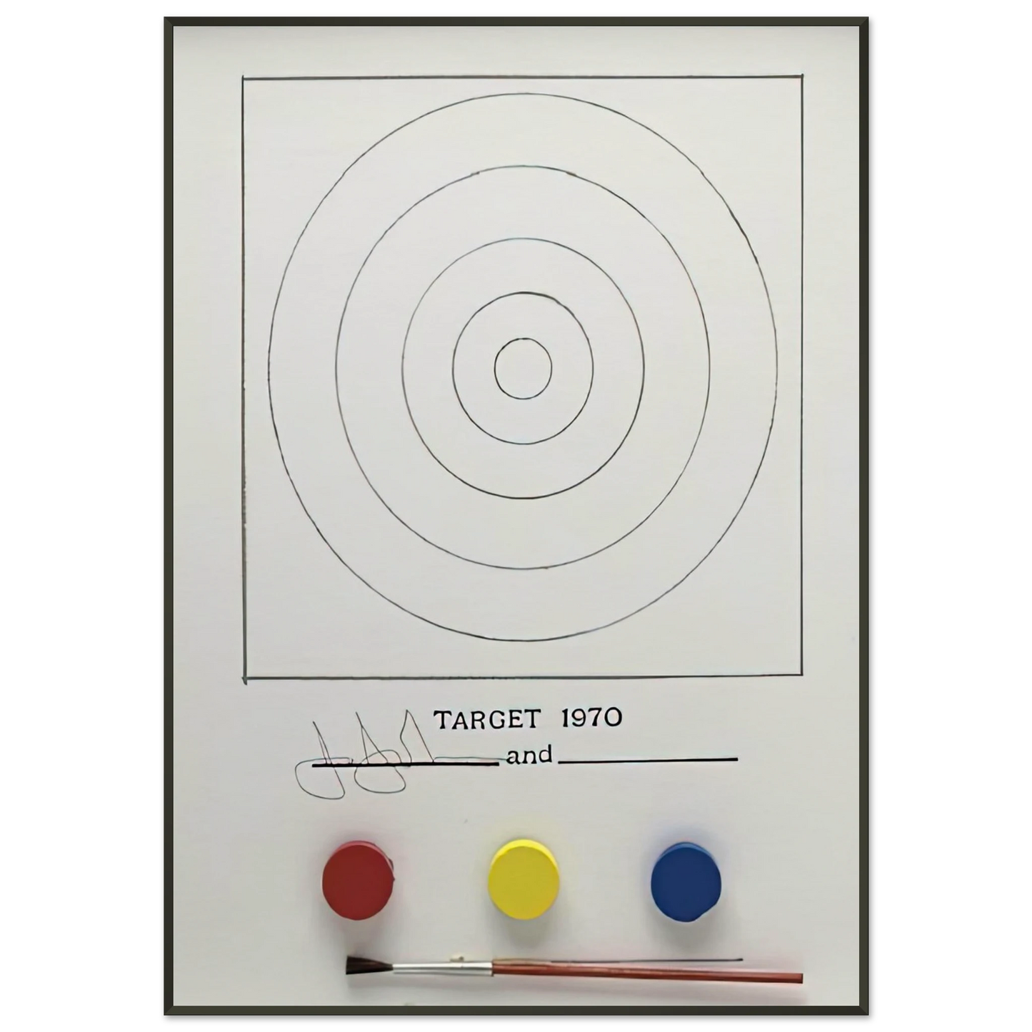 Jasper Johns TARGET ULAE 89 Framed Art Print - Aluminum Frame - 21x29.7 cm / 8x12"
