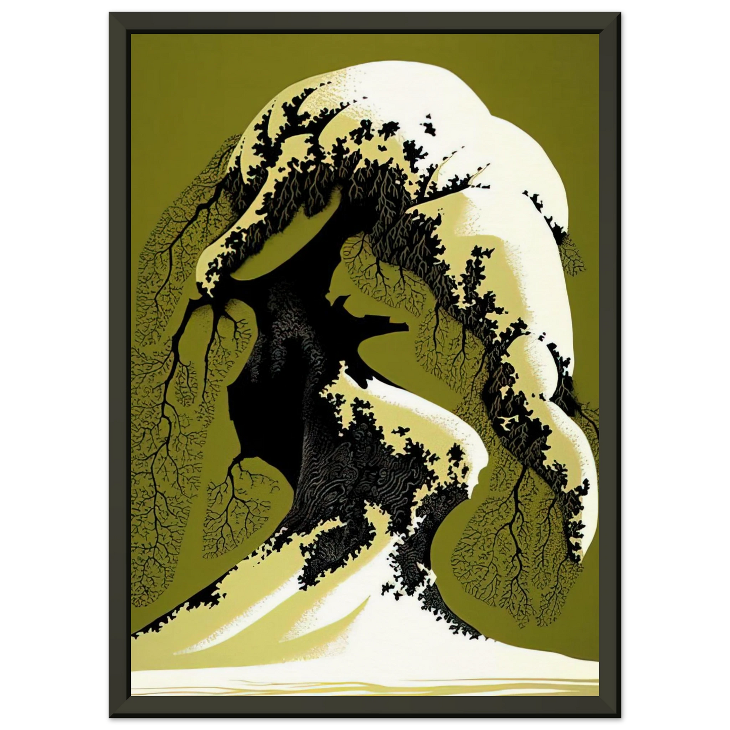 Eyvind Earle Snow Laden Framed Art Print - Aluminum Frame - 60x80 cm / 24x32 inches
